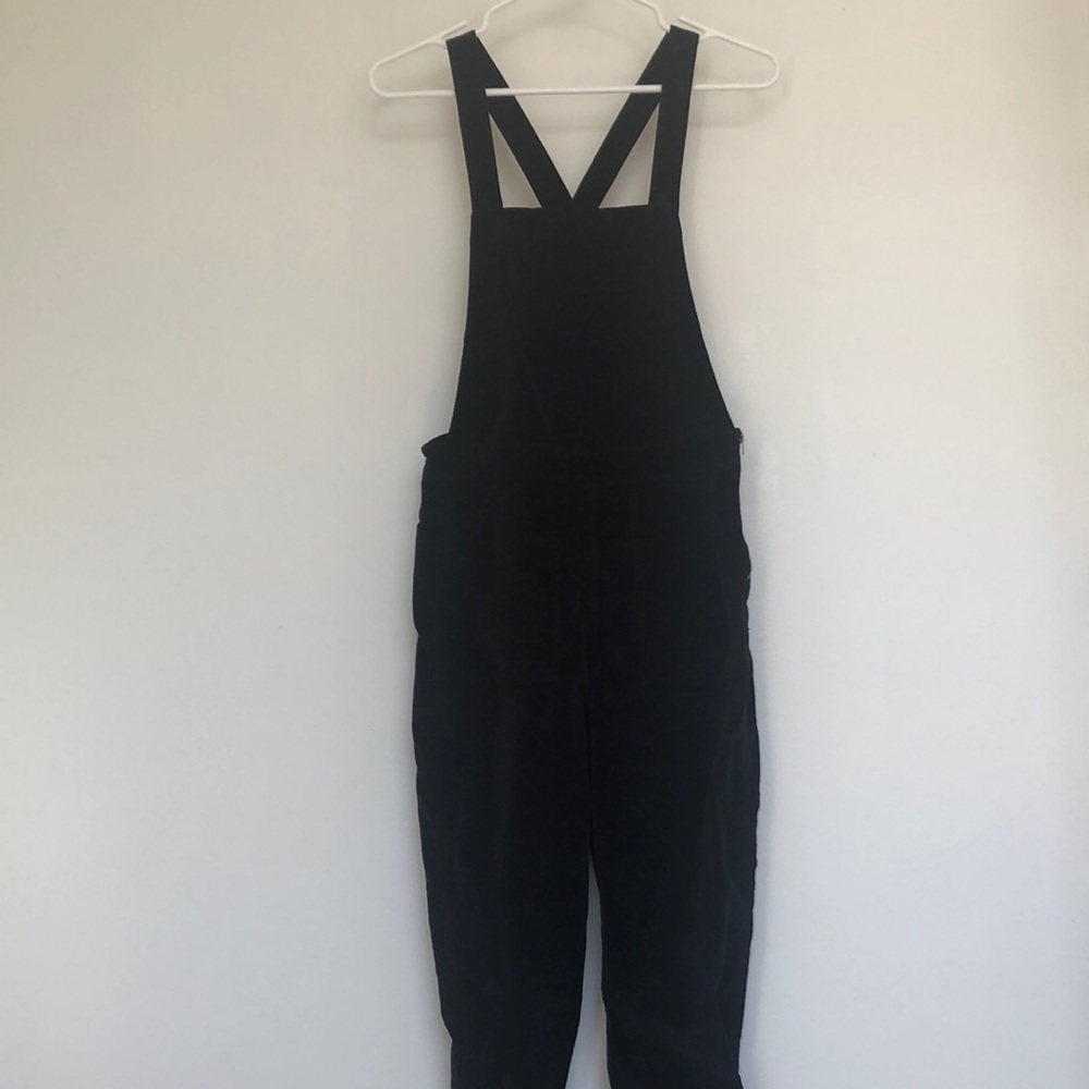 Madewell Black Velvet Overalls